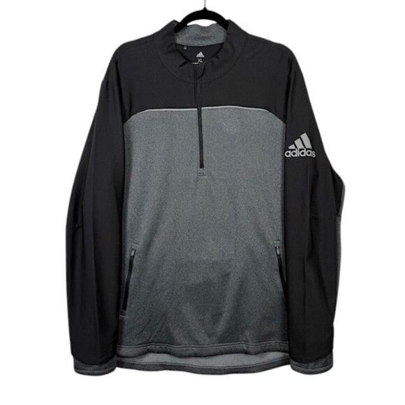Adidas Golf Go-To Adapt 1/4 Zip Sweatshirt Black Charcoal Gray Men's XL - Picture 2 of 15